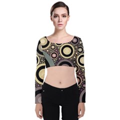 Art Retro Vintage Velvet Long Sleeve Crop Top