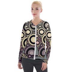 Art Retro Vintage Velour Zip Up Jacket