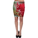 Abstract Stain Red Seamless Bodycon Skirt View1