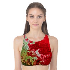 Abstract Stain Red Seamless Tank Bikini Top