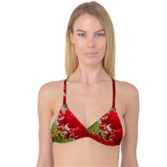 Abstract Stain Red Seamless Reversible Tri Bikini Top by HermanTelo