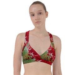 Abstract Stain Red Seamless Sweetheart Sports Bra