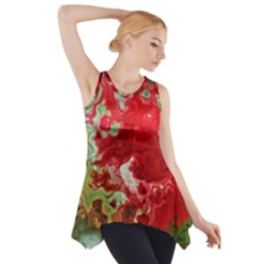 Abstract Stain Red Seamless Side Drop Tank Tunic by HermanTelo