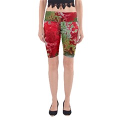 Abstract Stain Red Seamless Yoga Cropped Leggings