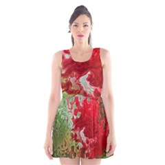 Abstract Stain Red Seamless Scoop Neck Skater Dress by HermanTelo