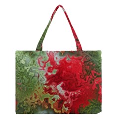 Abstract Stain Red Seamless Medium Tote Bag