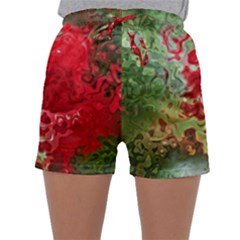 Abstract Stain Red Seamless Sleepwear Shorts