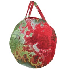 Abstract Stain Red Seamless Giant Round Zipper Tote