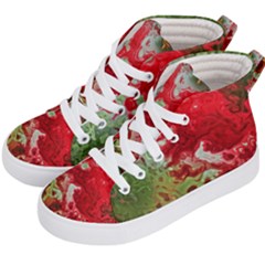 Abstract Stain Red Seamless Kids  Hi-top Skate Sneakers by HermanTelo