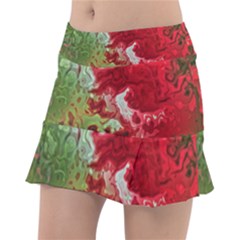 Abstract Stain Red Seamless Tennis Skirt by HermanTelo