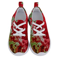 Abstract Stain Red Seamless Running Shoes