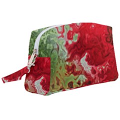 Abstract Stain Red Seamless Wristlet Pouch Bag (large)