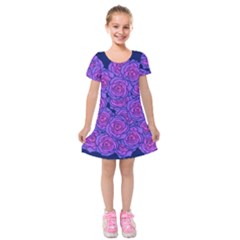 Roses Kids  Short Sleeve Velvet Dress by BubbSnugg