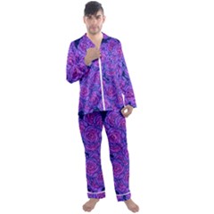 Roses Men s Satin Pajamas Long Pants Set