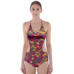 Roses  Cut-out One Piece Swimsuit by BubbSnugg