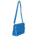 Halloween Witch Pattern Blue Shoulder Bag with Back Zipper View1