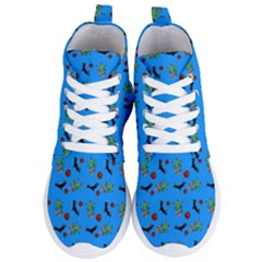 Halloween Witch Pattern Blue Women s Lightweight High Top Sneakers by snowwhitegirl