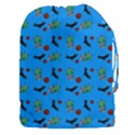 Halloween Witch Pattern Blue Drawstring Pouch (XXXL) View1