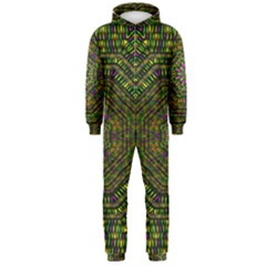 Peace Flower Planet And Calm Fire Hooded Jumpsuit (men)  by pepitasart