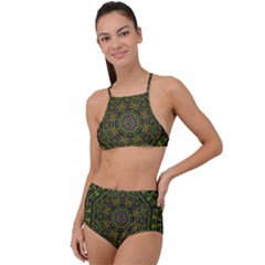 Peace Flower Planet And Calm Fire High Waist Tankini Set by pepitasart