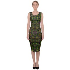 Peace Flower Planet And Calm Fire Sleeveless Pencil Dress by pepitasart