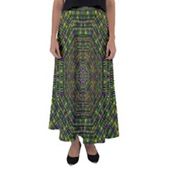 Peace Flower Planet And Calm Fire Flared Maxi Skirt by pepitasart