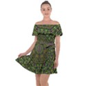 Peace Flower Planet And Calm Fire Off Shoulder Velour Dress View1