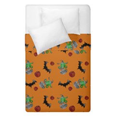 Halloween Witch Pattern Orange Duvet Cover Double Side (Single Size)