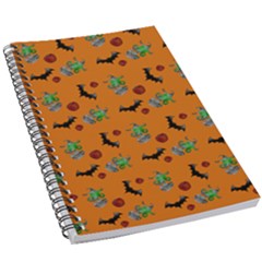 Halloween Witch Pattern Orange 5.5  x 8.5  Notebook