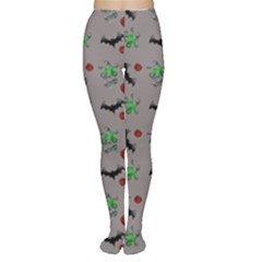 Halloween Witch Pattern Grey Tights by snowwhitegirl