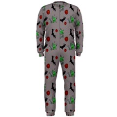 Halloween Witch Pattern Grey Onepiece Jumpsuit (men)  by snowwhitegirl