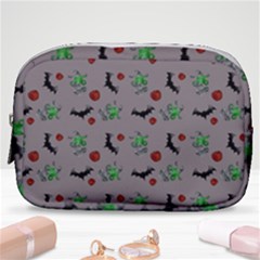 Halloween Witch Pattern Grey Make Up Pouch (small) by snowwhitegirl