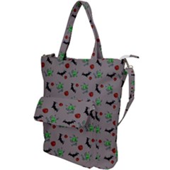 Halloween Witch Pattern Grey Shoulder Tote Bag by snowwhitegirl