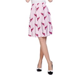 Pink Parrot Pattern A-line Skirt by snowwhitegirl