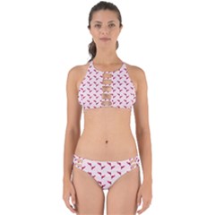 Pink Parrot Pattern Perfectly Cut Out Bikini Set by snowwhitegirl