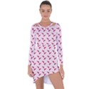 Pink Parrot Pattern Asymmetric Cut-Out Shift Dress View1