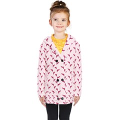 Pink Parrot Pattern Kids  Double Breasted Button Coat