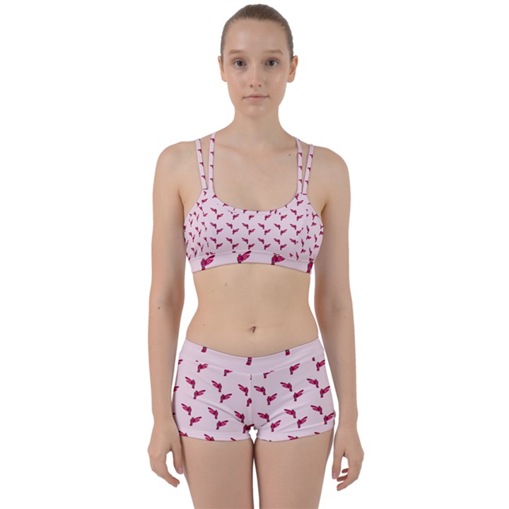 Pink Parrot Pattern Perfect Fit Gym Set