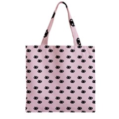 Pink Eyes Zipper Grocery Tote Bag by snowwhitegirl