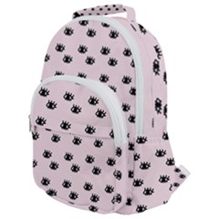 Pink Eyes Rounded Multi Pocket Backpack