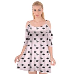 Pink Eyes Cutout Spaghetti Strap Chiffon Dress by snowwhitegirl