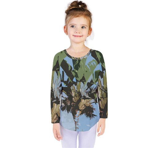 Palm Tree Kids  Long Sleeve Tee by snowwhitegirl