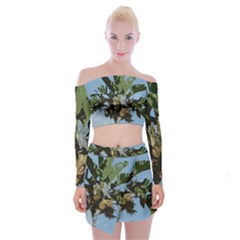 Palm Tree Off Shoulder Top With Mini Skirt Set by snowwhitegirl