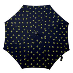 Peeled Banana On Blue Hook Handle Umbrellas (large) by snowwhitegirl