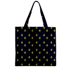 Peeled Banana On Blue Zipper Grocery Tote Bag by snowwhitegirl