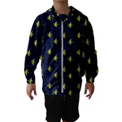 Peeled Banana On Blue Kids  Hooded Windbreaker by snowwhitegirl