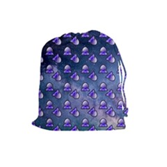 Kawaii Space Rocket Pattern Drawstring Pouch (large) by snowwhitegirl