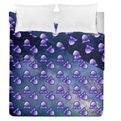 Kawaii Space Rocket Pattern Duvet Cover Double Side (queen Size)