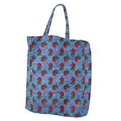 Blue Denim And Roses Giant Grocery Tote by snowwhitegirl