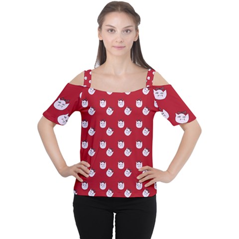 Lazy Bat One Red Pattern Cutout Shoulder Tee by snowwhitegirl